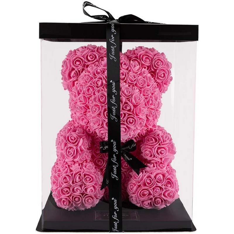 RoseBear, pink, with heart or ribbon, 25cm cover