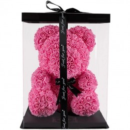 RoseBear, ροζ, με καρδιά ή κορδέλα, 40cm συσκευασία